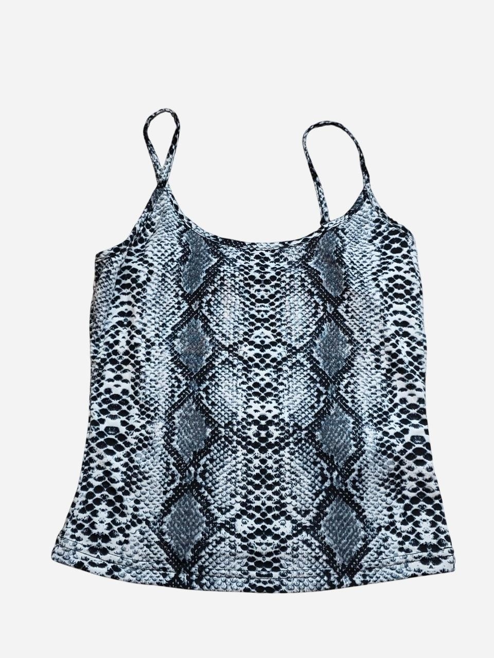 Shein Black & White Snake-Print Cami Tank